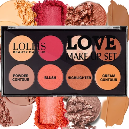 Lollis Love Make Up Set Powder Contour & Blush & Highlighter & Cream Contour 01